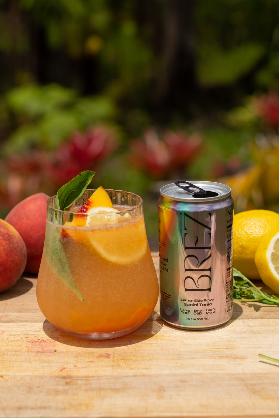 Hot Honey Peach Basil Spritz